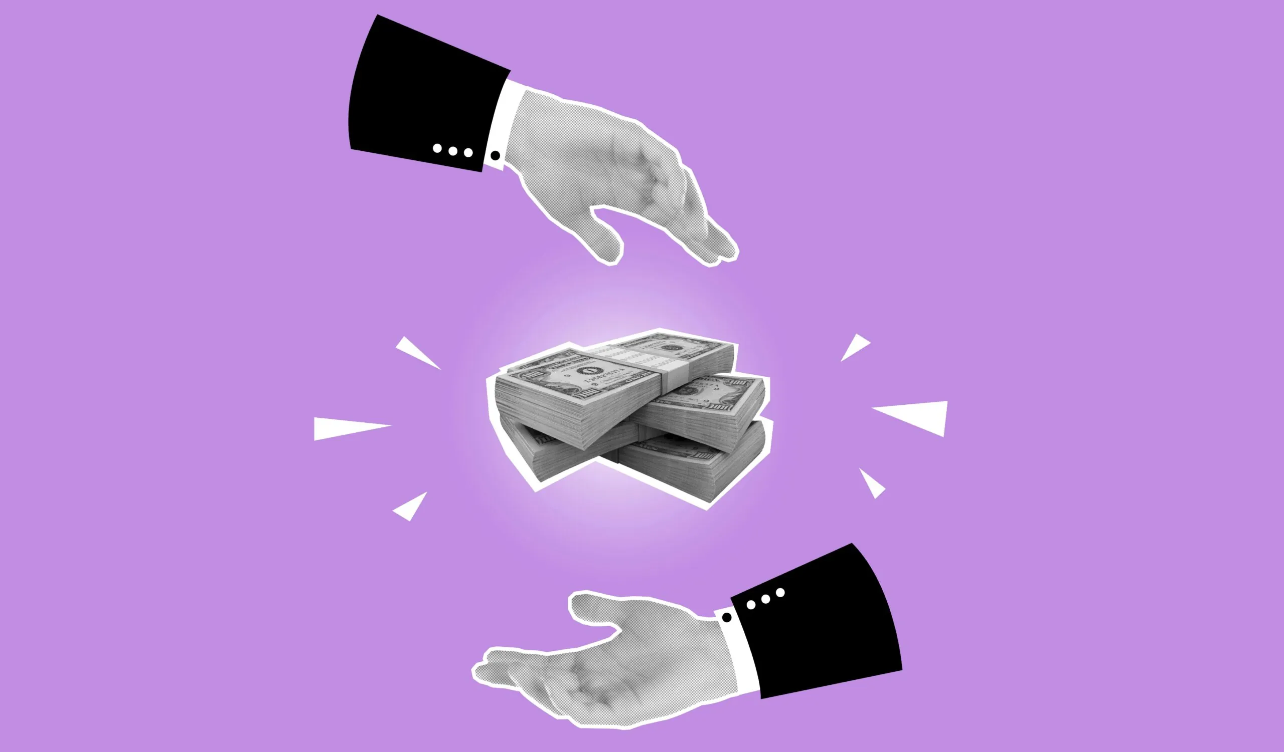 Fundos de venture capital no Brasil representados por mãos negociando investimento para startups early-stage.